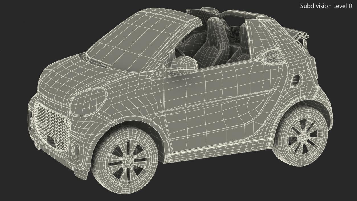 3D Electric Coupe Cabrio Rigged model