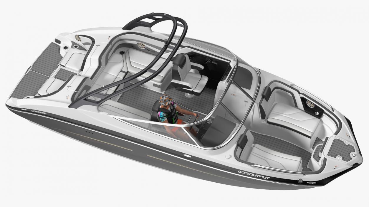 Luxury Sport Boat Generic With Driver 3D