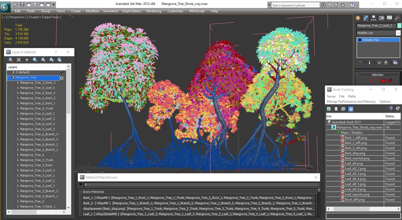 Mangrove Tree Shrub 3D model