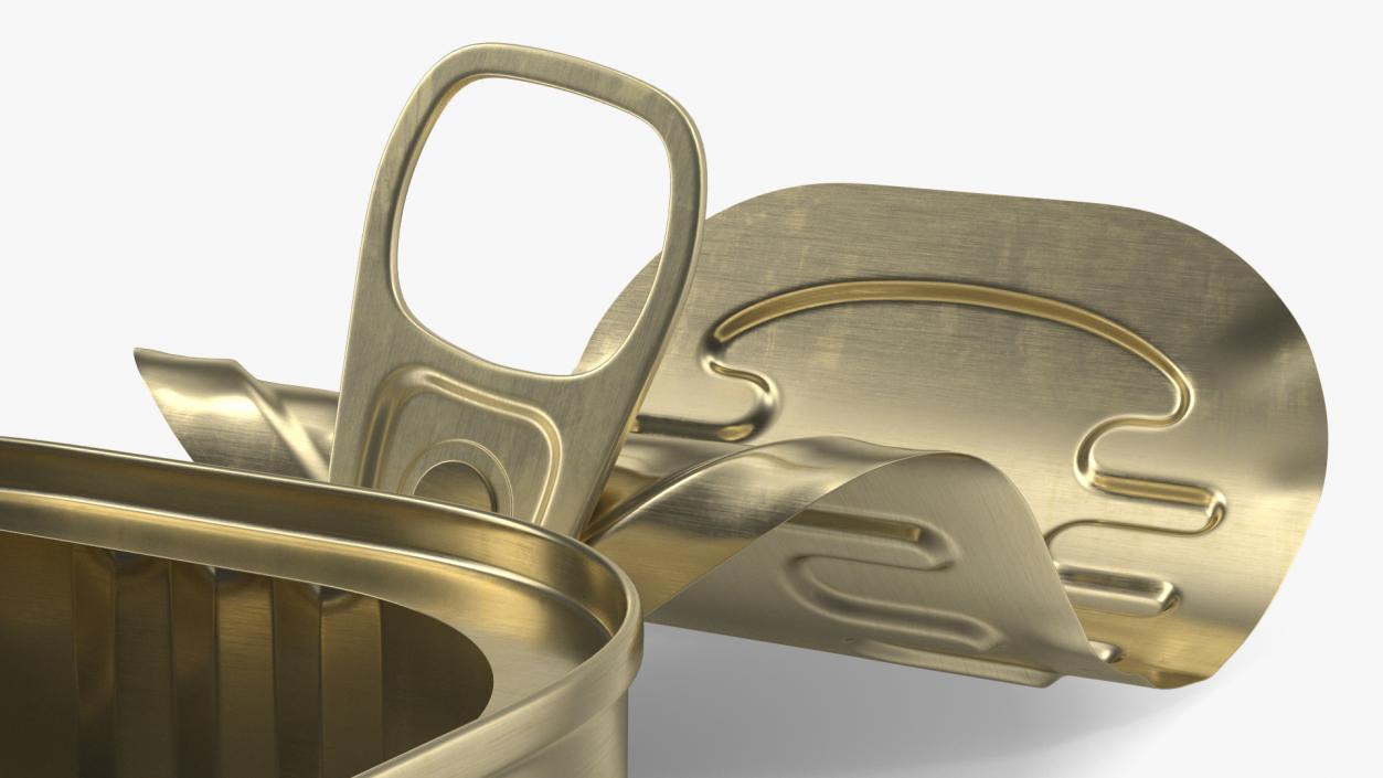 Open Rectangular Pull Ring Tin Can 3D model