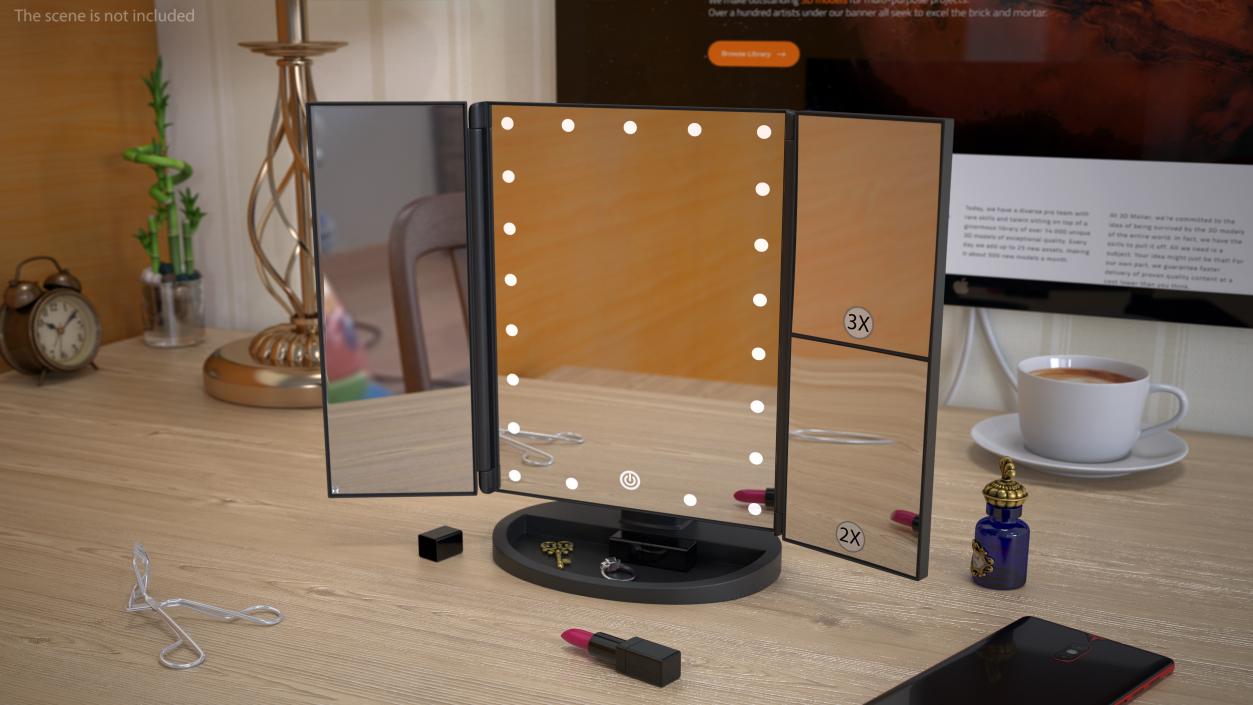 3D model Tri-Fold Lighted Vanity Mirror
