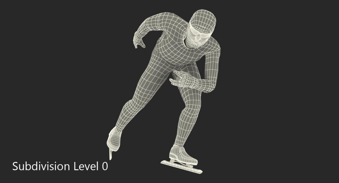 Speed Skater Generic Rigged 3D