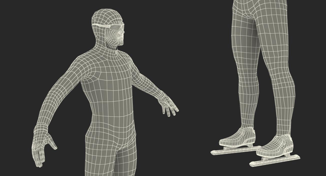Speed Skater Generic Rigged 3D