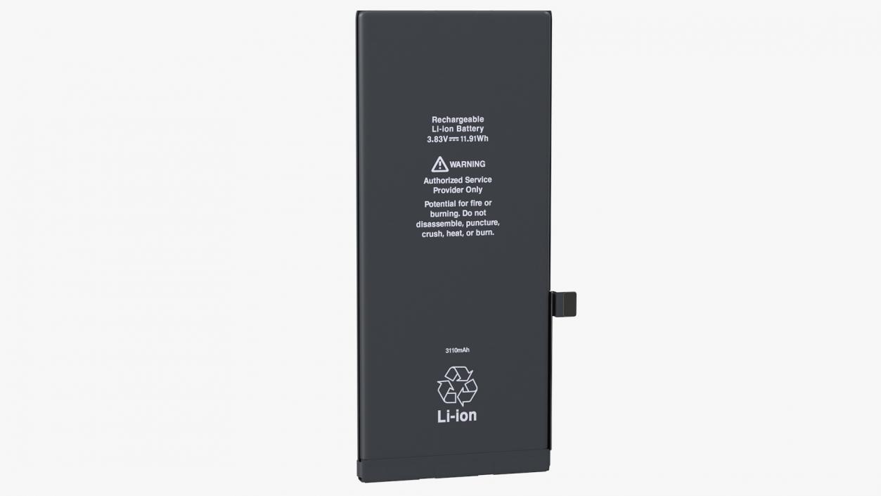 3D Lithium Ion Battery 3Ah for Smartphone model