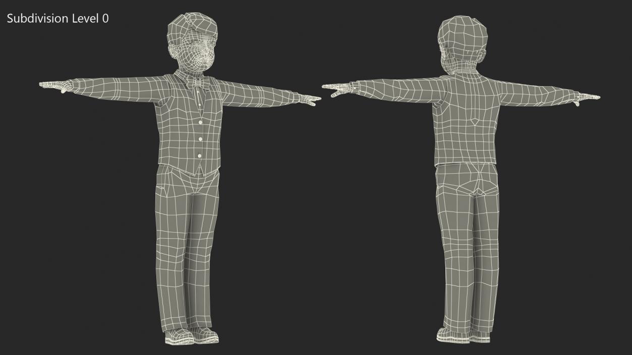 3D Child Boy Party Style Rigged model