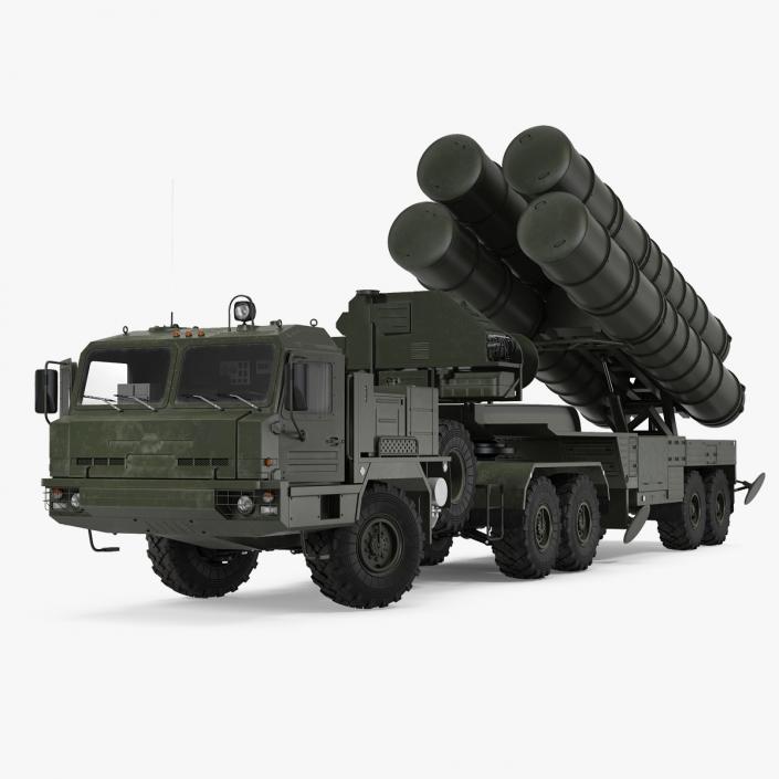 S-400 Triumf Launch Vehicle Rigged 3D model