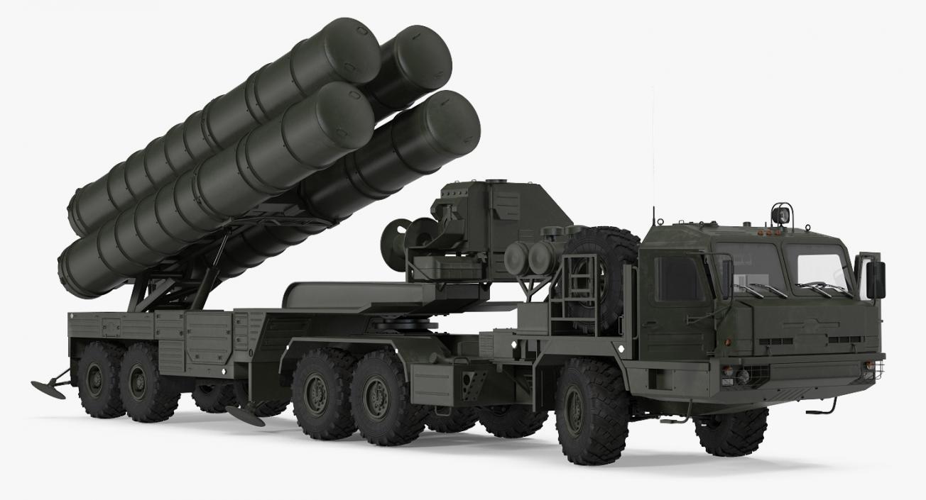 S-400 Triumf Launch Vehicle Rigged 3D model