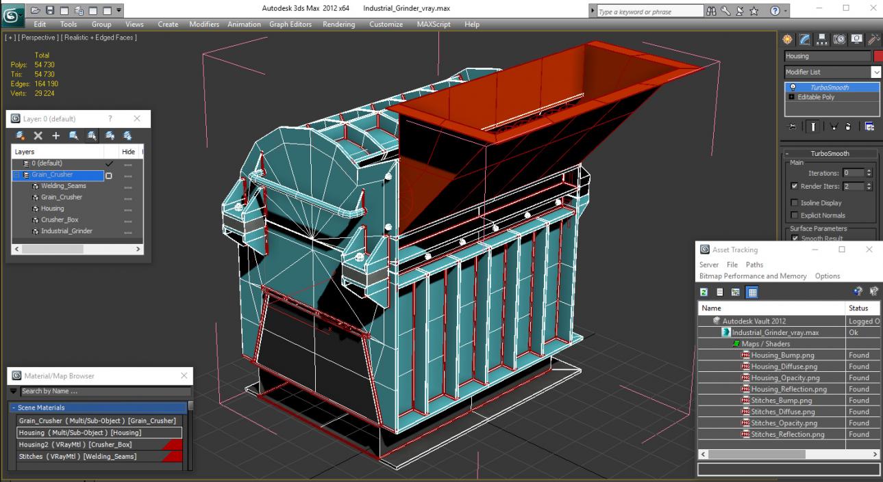 3D Industrial Grinder model