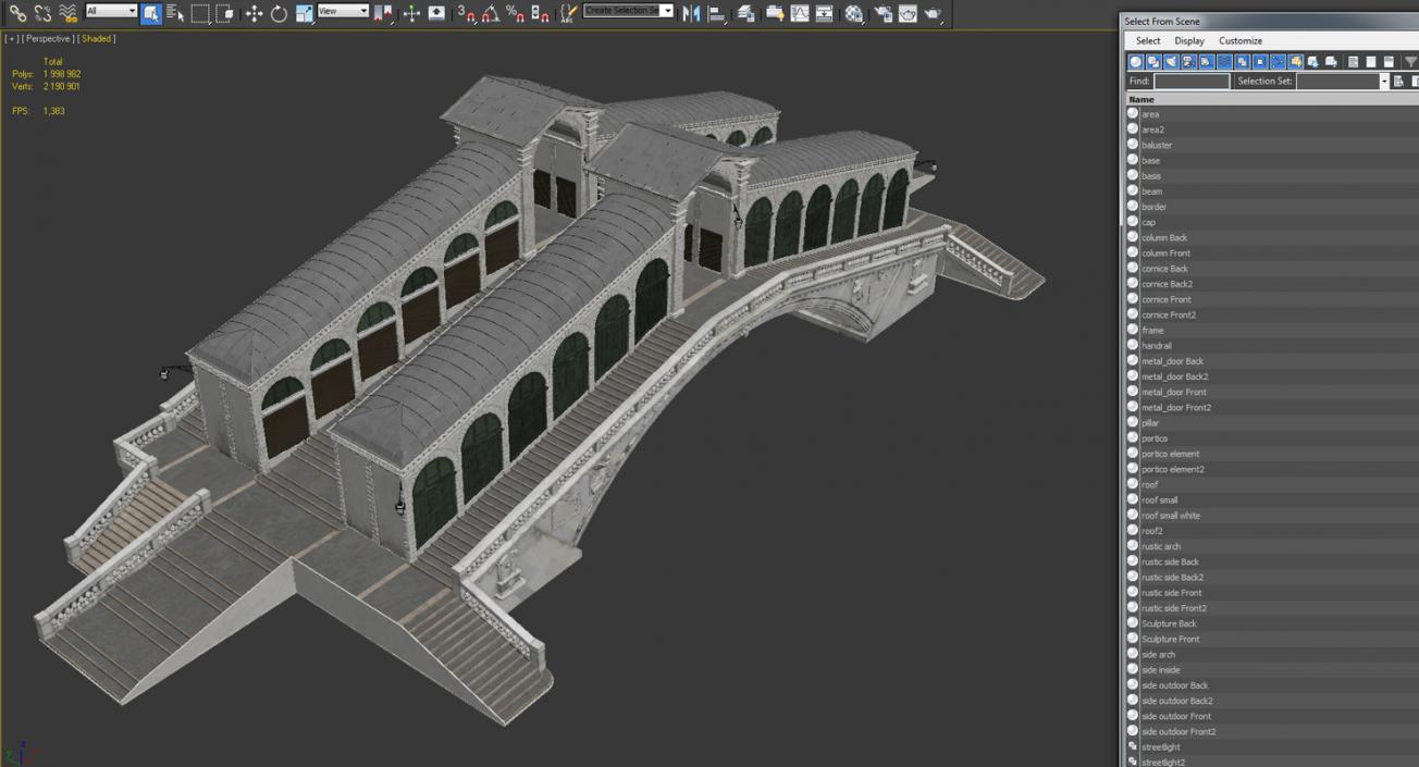 3D model Rialto Bridge Venice