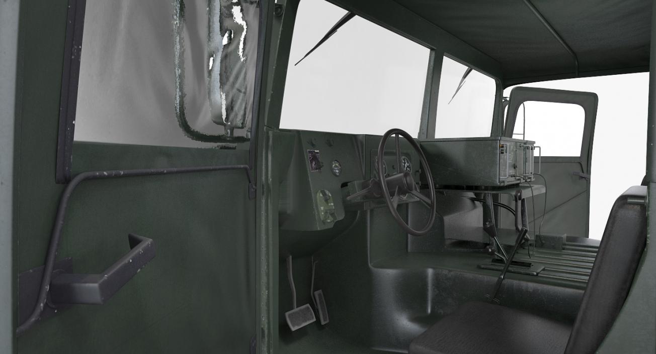 Cargo Troop Carrier HMMWV m1038 Rigged Green 3D model