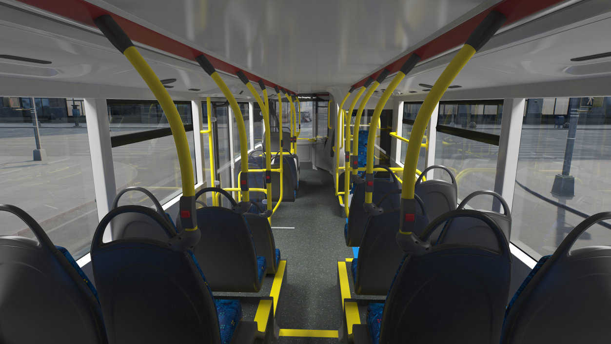 3D Electric Bus Alexander Dennis BYD 500 Simple Interior model