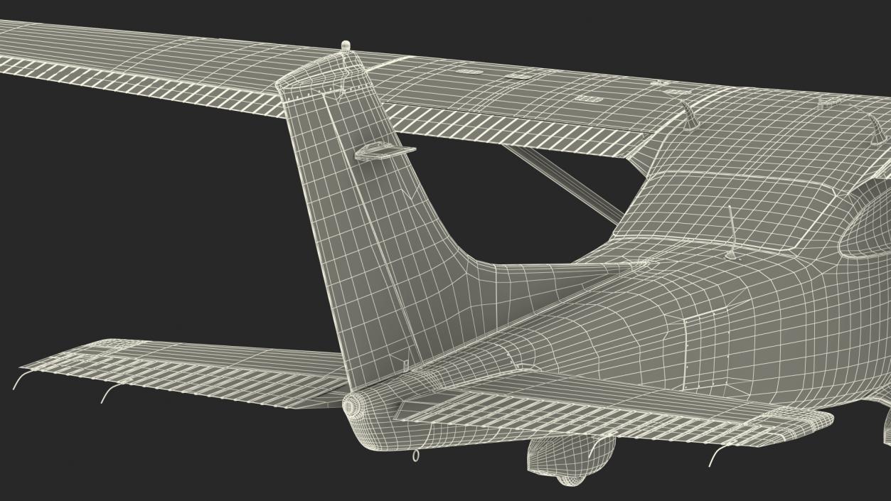 Four Seat Light Utility Aircraft Rigged 3D model