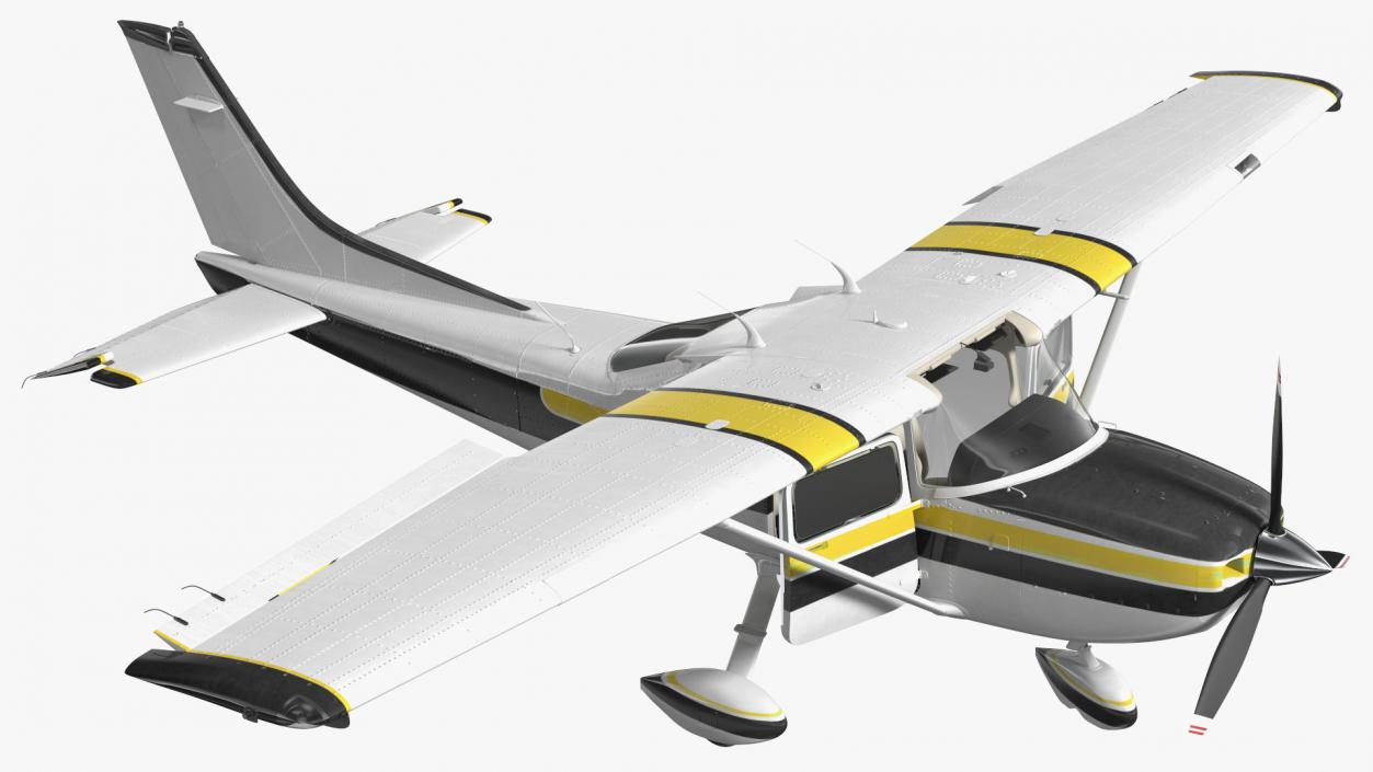 Four Seat Light Utility Aircraft Rigged 3D model