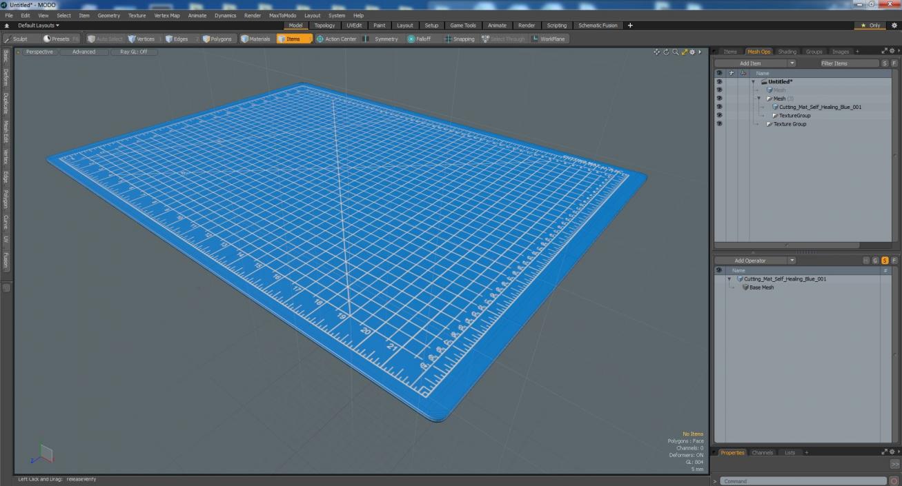 Cutting Mat Self-Healing Blue 3D model