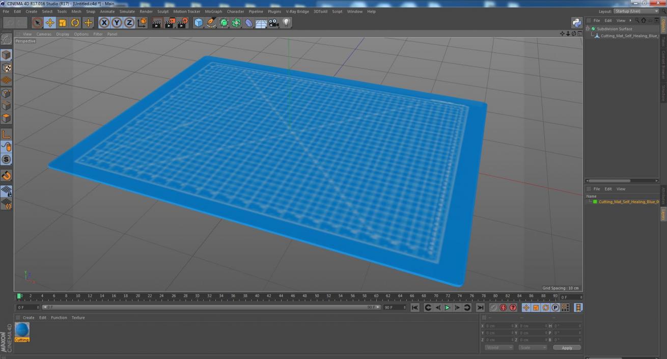 Cutting Mat Self-Healing Blue 3D model