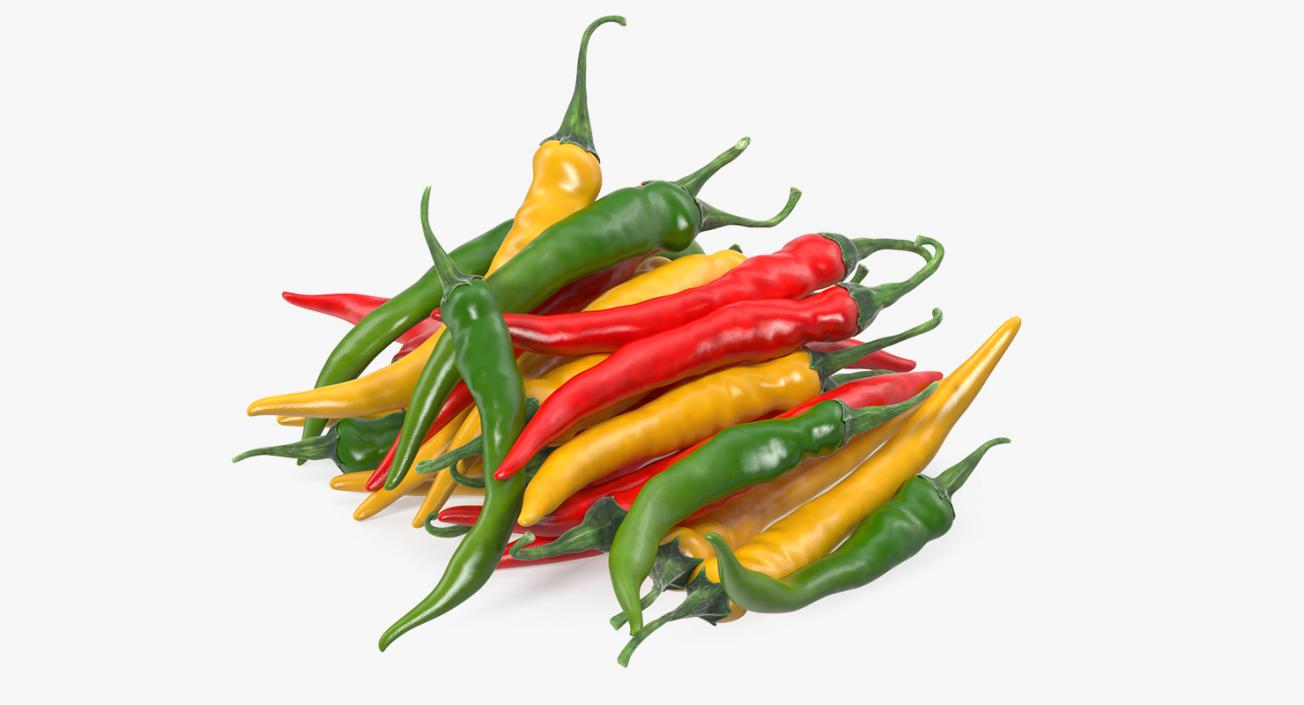 Bunch of Chili Peppers 3D