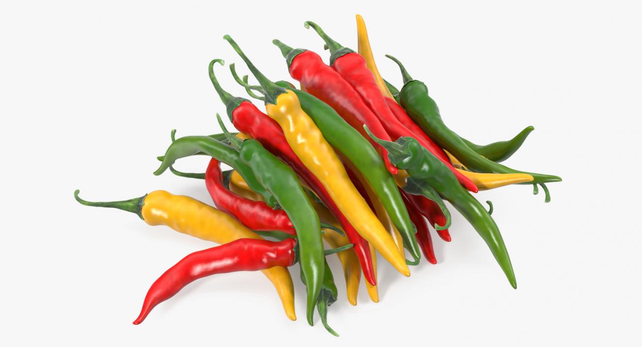 Bunch of Chili Peppers 3D