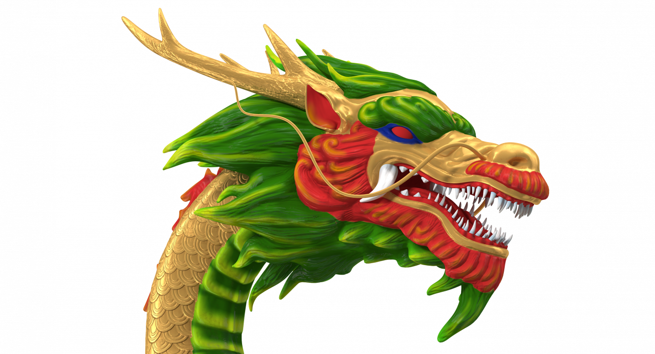Multicolored Chinese Dragon 3D