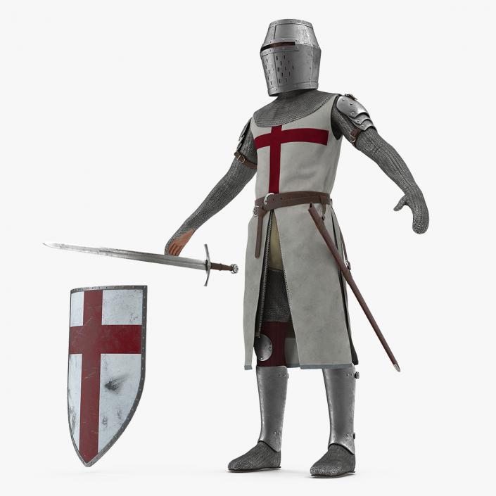 3D model Knight Templar T-Pose Set