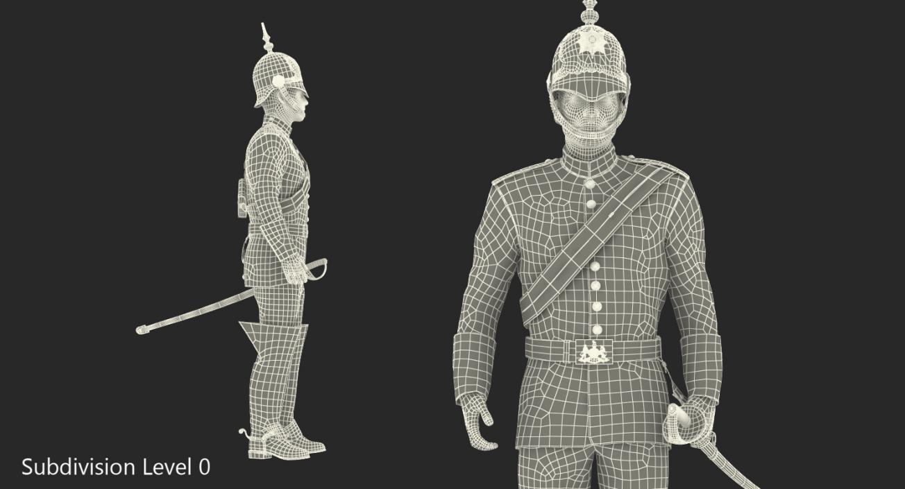 3D model British Royal Soldier Standing Pose