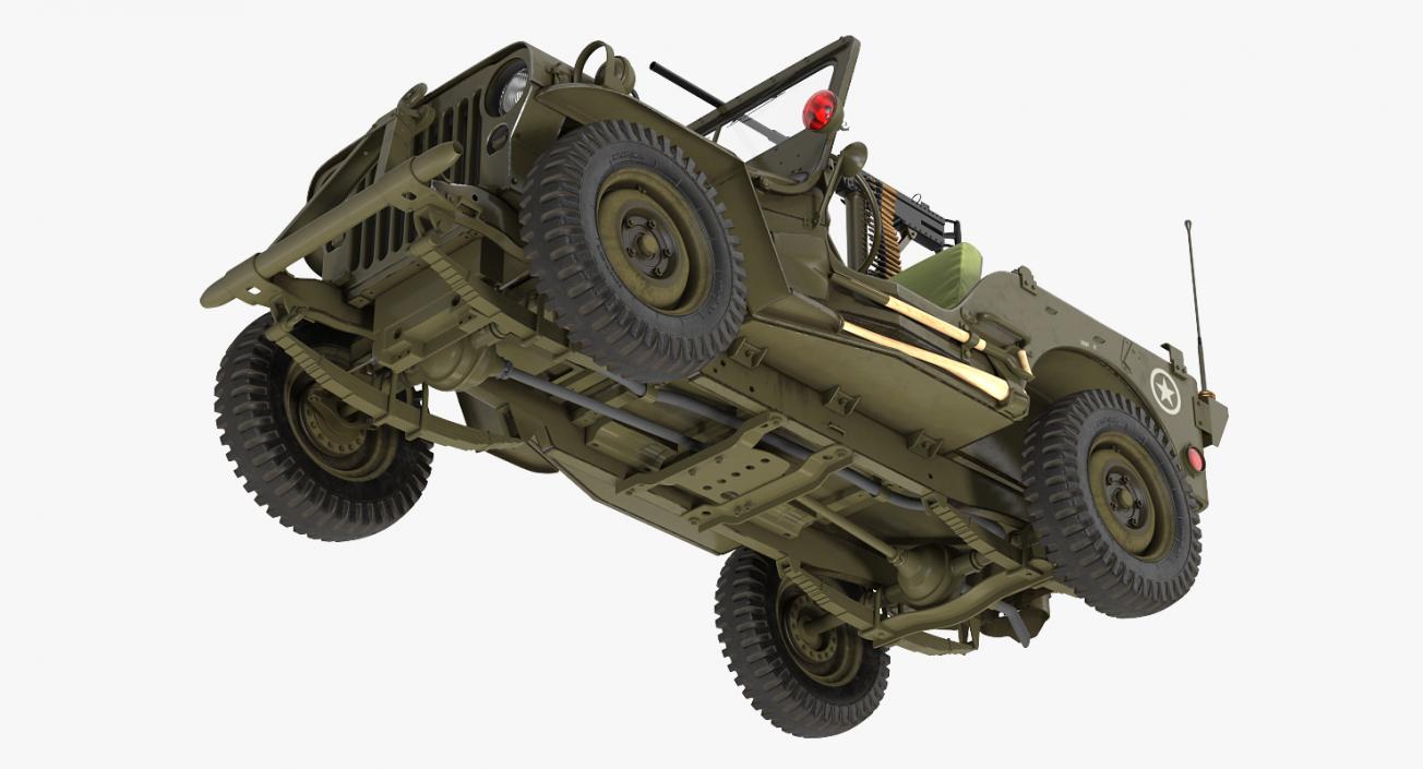 US Army Jeep Willys MB Rigged 3D model