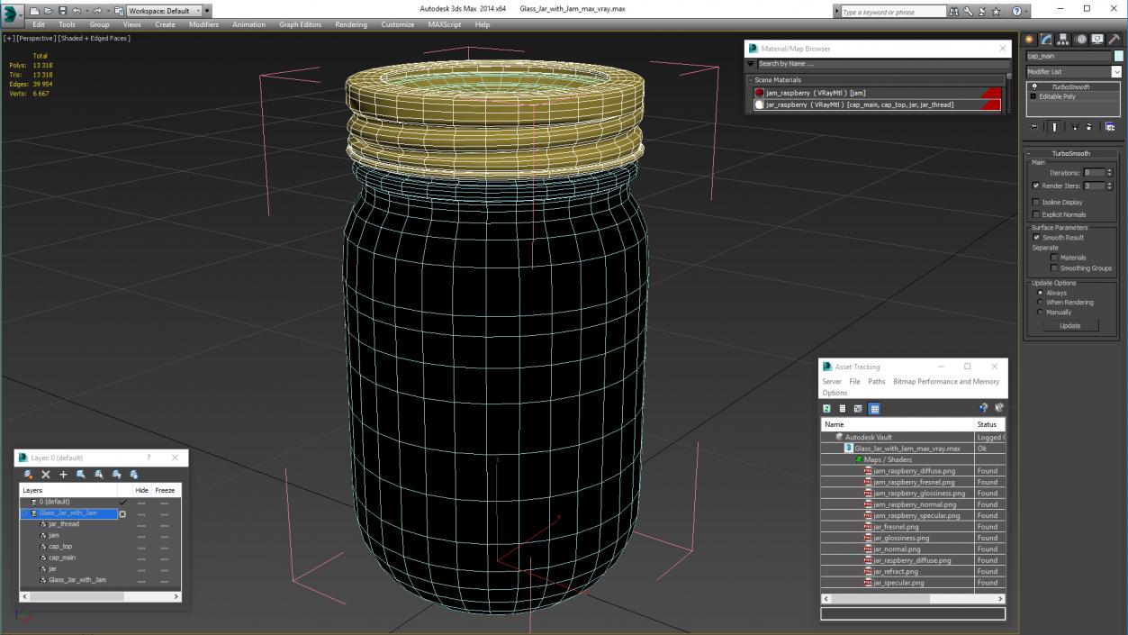 3D Glass Jar with Jam model