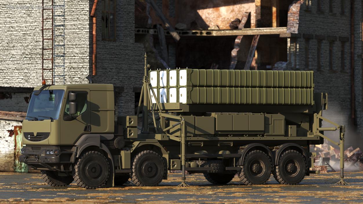 3D Mobile Medium Range Air Defense Missile System
