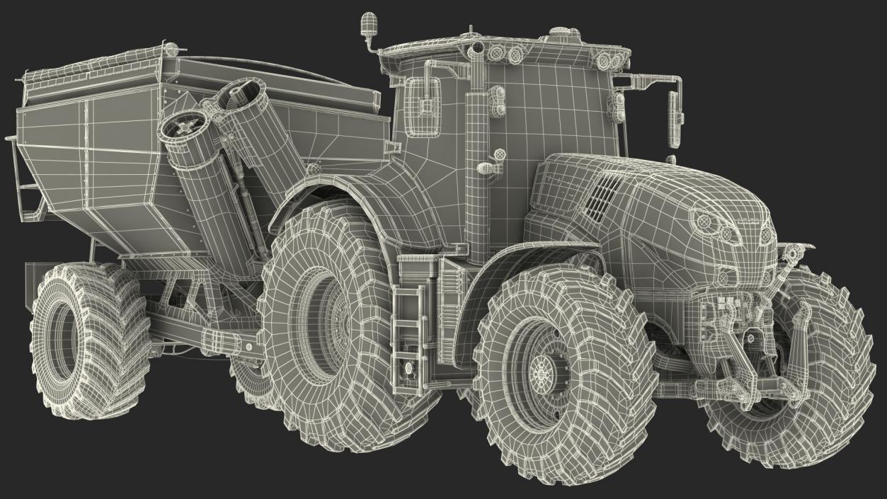 Generic Tractor Detailed Interior Dirty with Transbordeur 3D