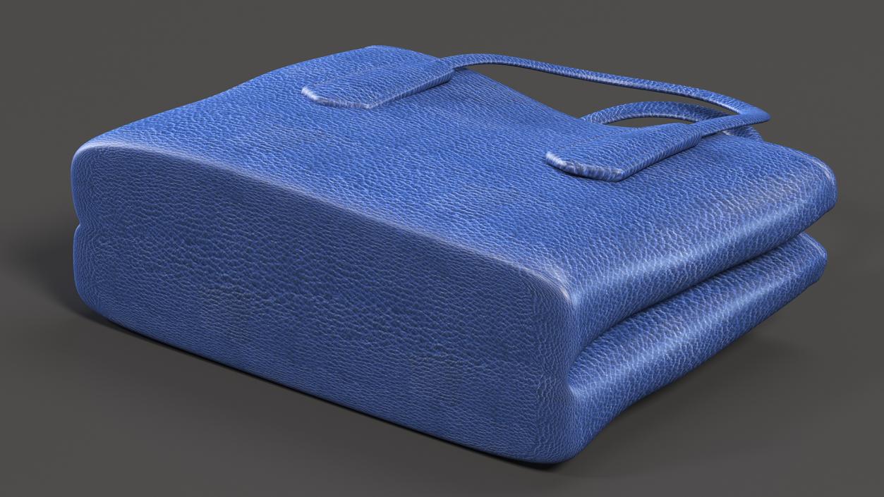 Women Leather Bag Blue 3D