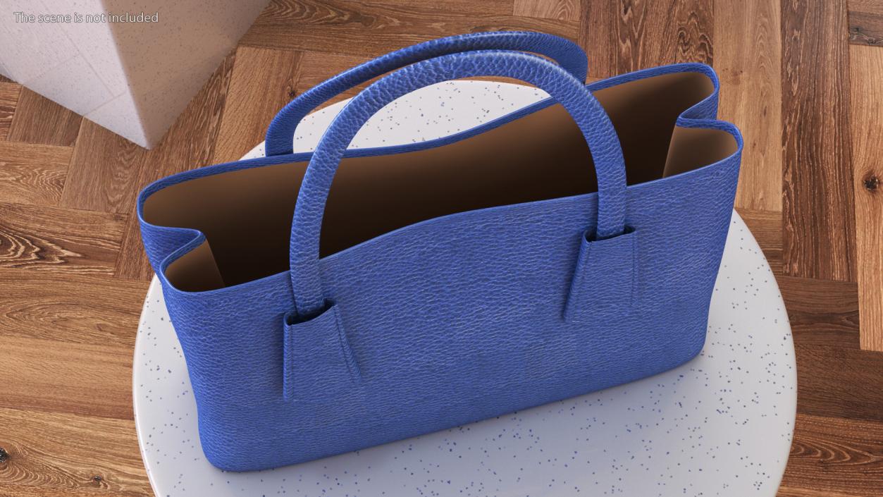 Women Leather Bag Blue 3D