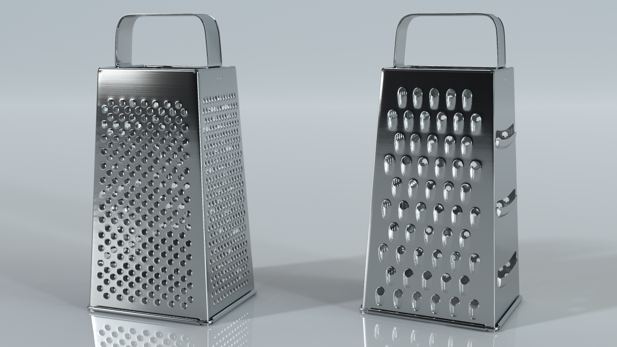 Stainless Steel Silver Kitchen Grater 3D