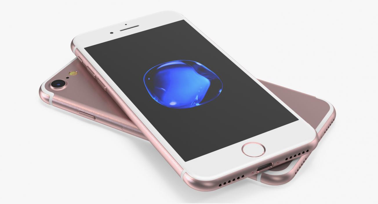 3D IPhone 7 Rose Gold model
