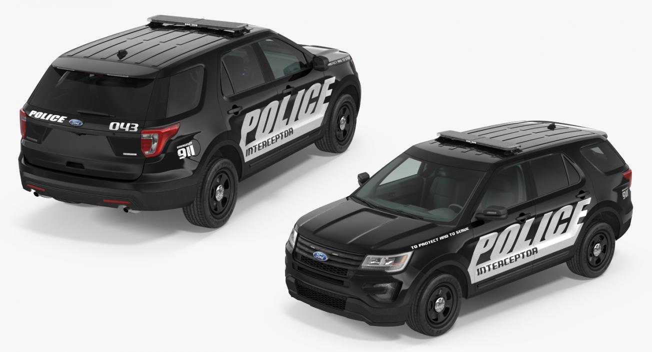 3D Ford Police Interceptor Unit 2016 model