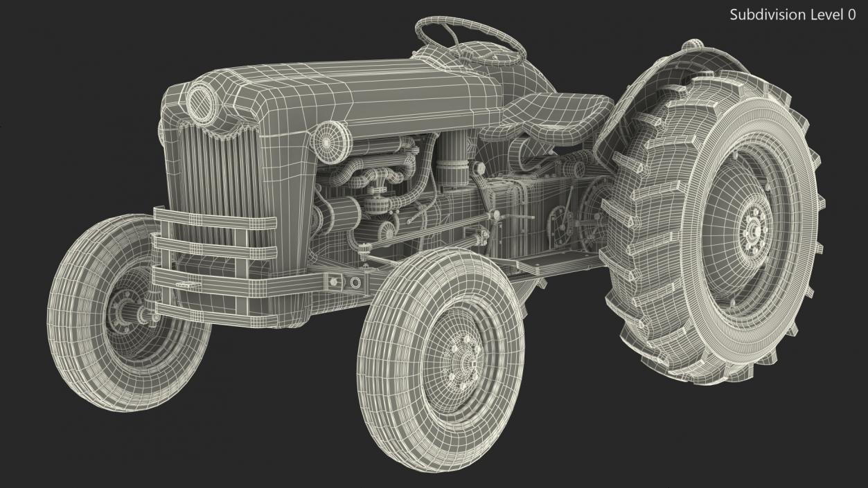 Old Vintage Tractor 3D model