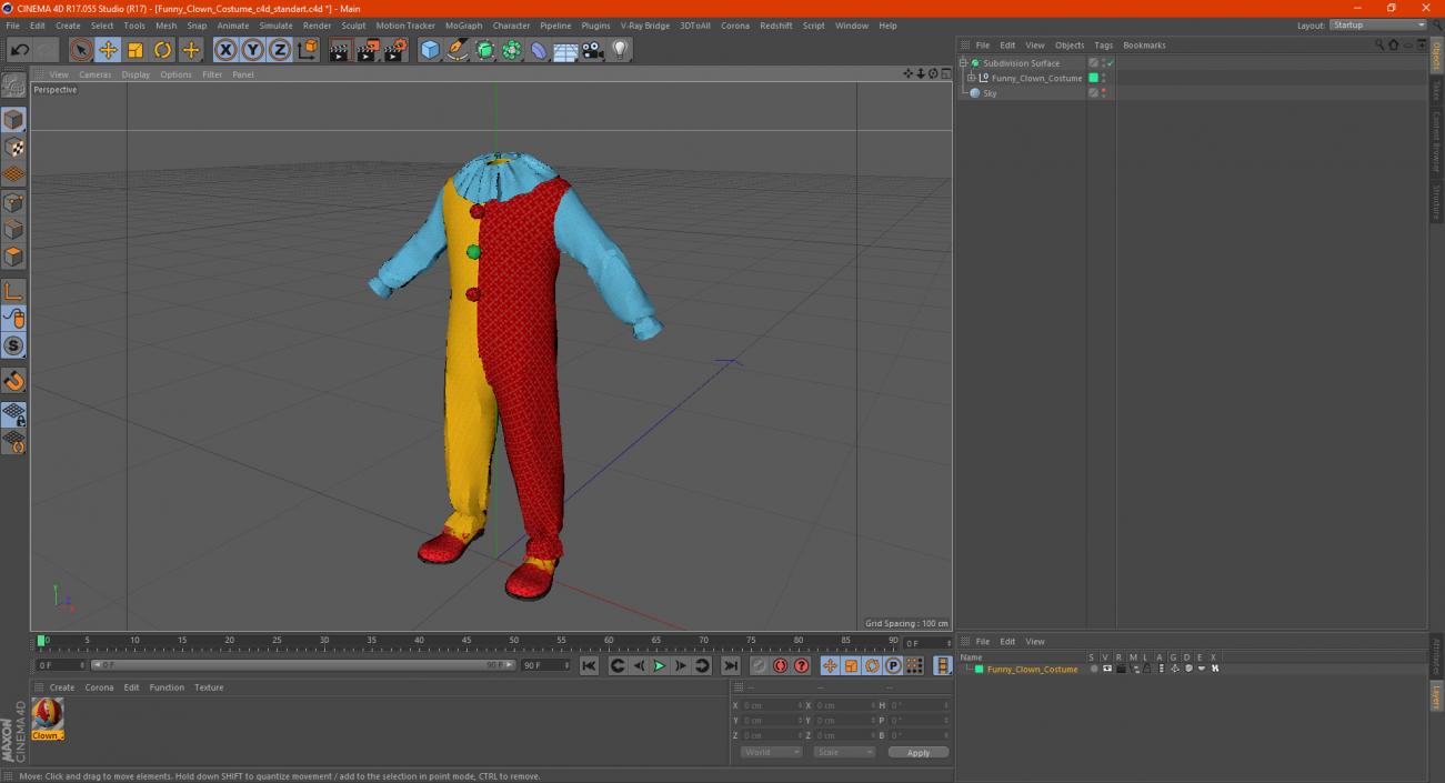 Funny Clown Costume 3D model
