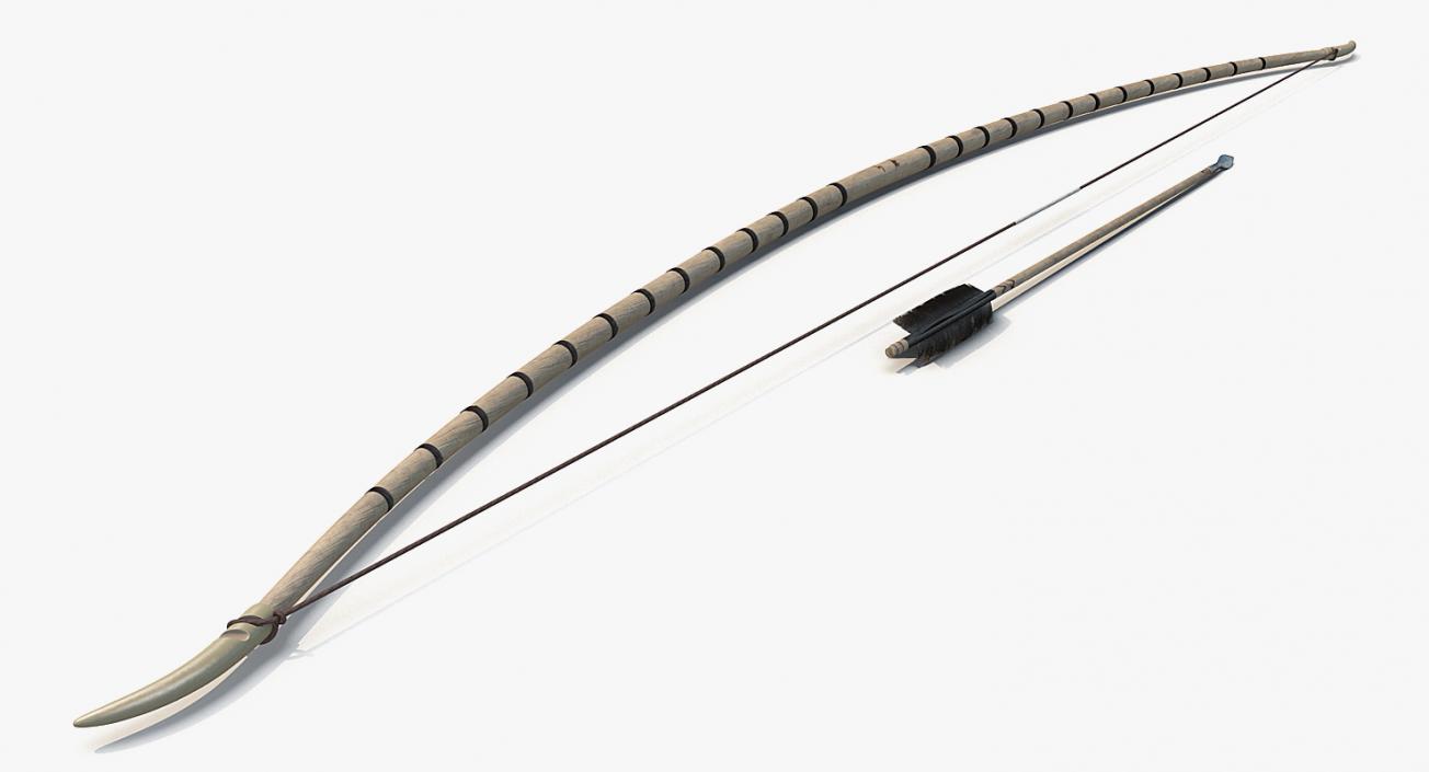 3D model Viking Bow and Arrow