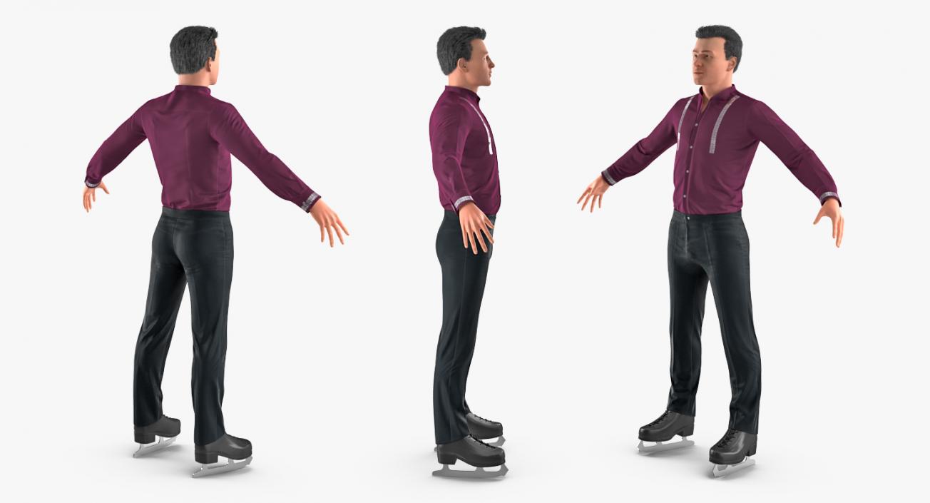 3D model Male Figure Skater Rigged