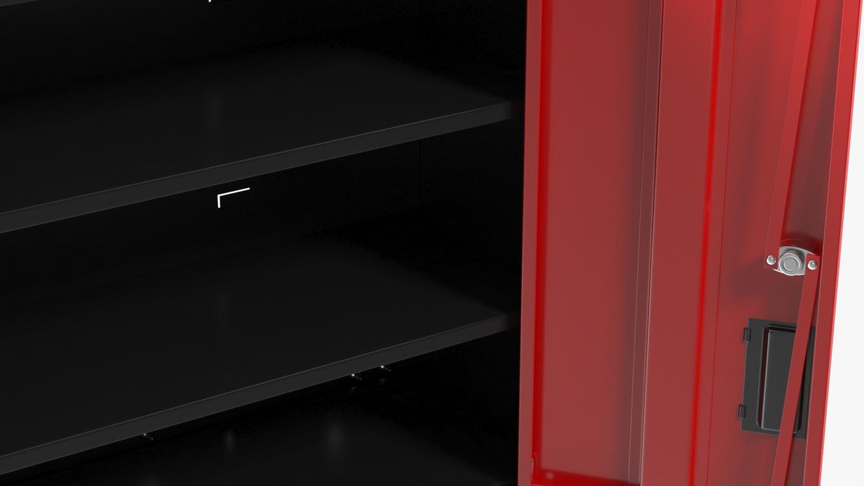 Wall Mounted Tool Storage Cabinet Red 3D