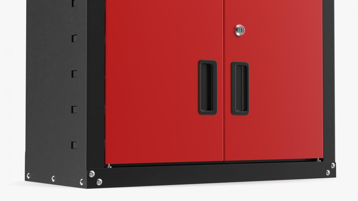 Wall Mounted Tool Storage Cabinet Red 3D