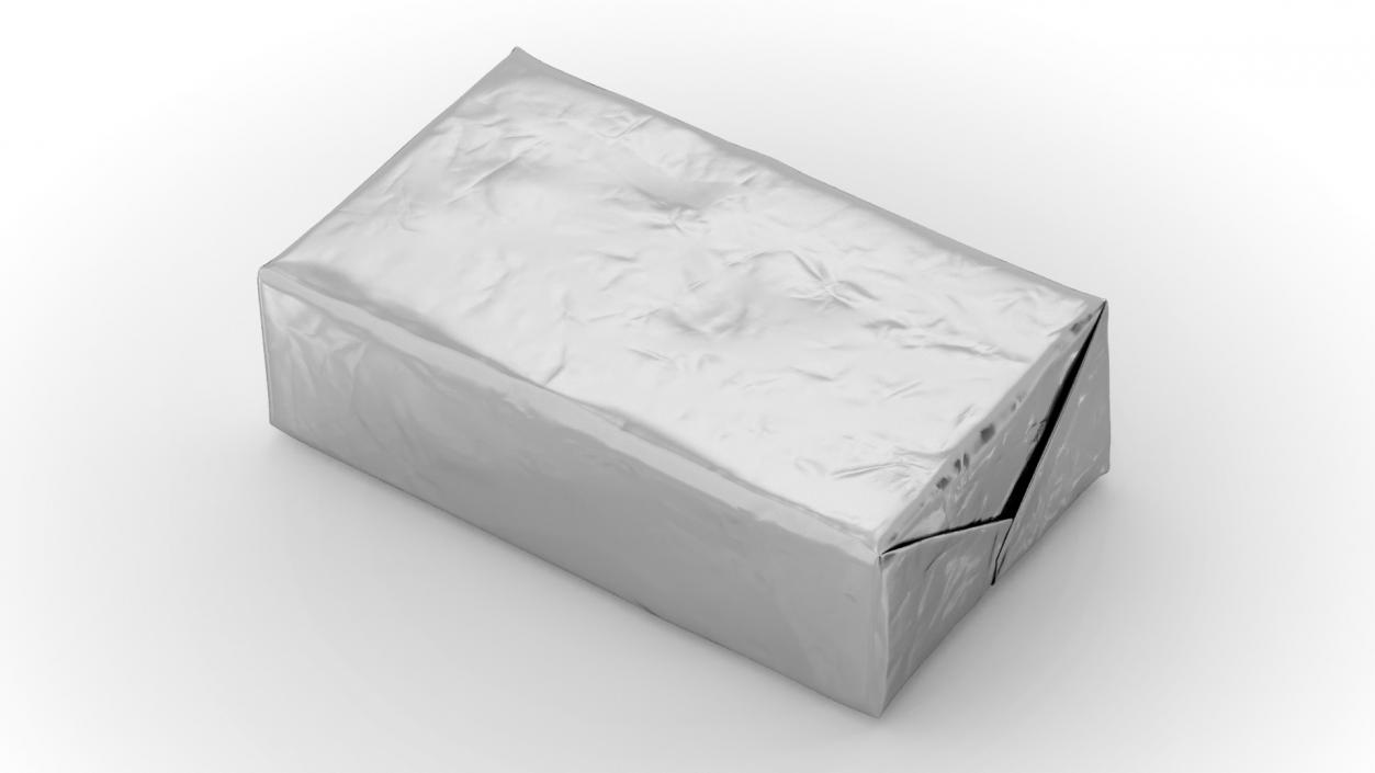 Butter Block in Metallic Foil 3D model
