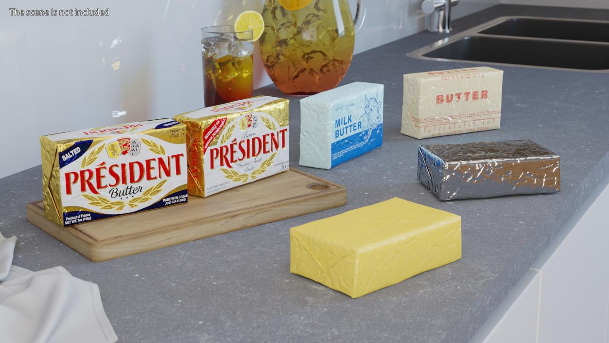 Butter Block in Metallic Foil 3D model