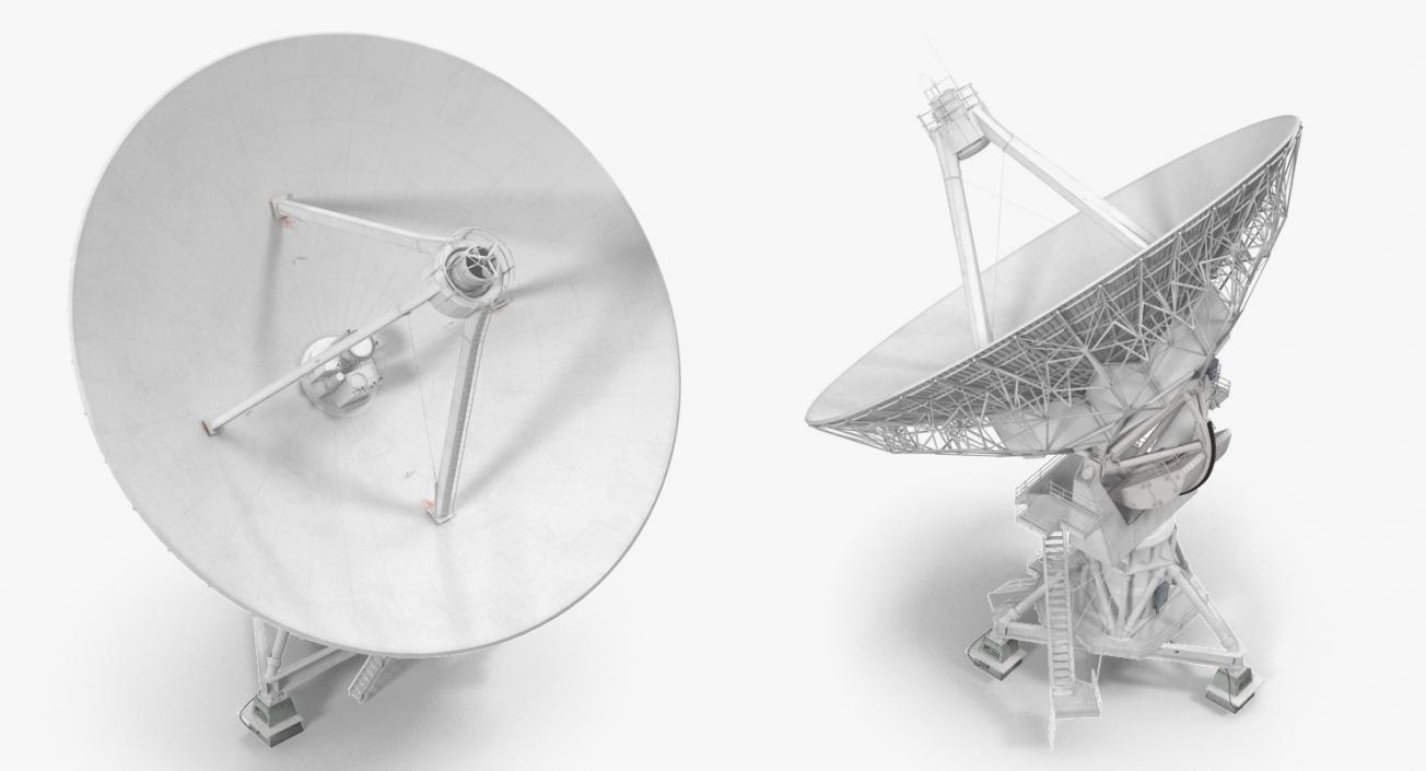 Big Satellite Antenna Rotate and Tilt Rigged 3D model