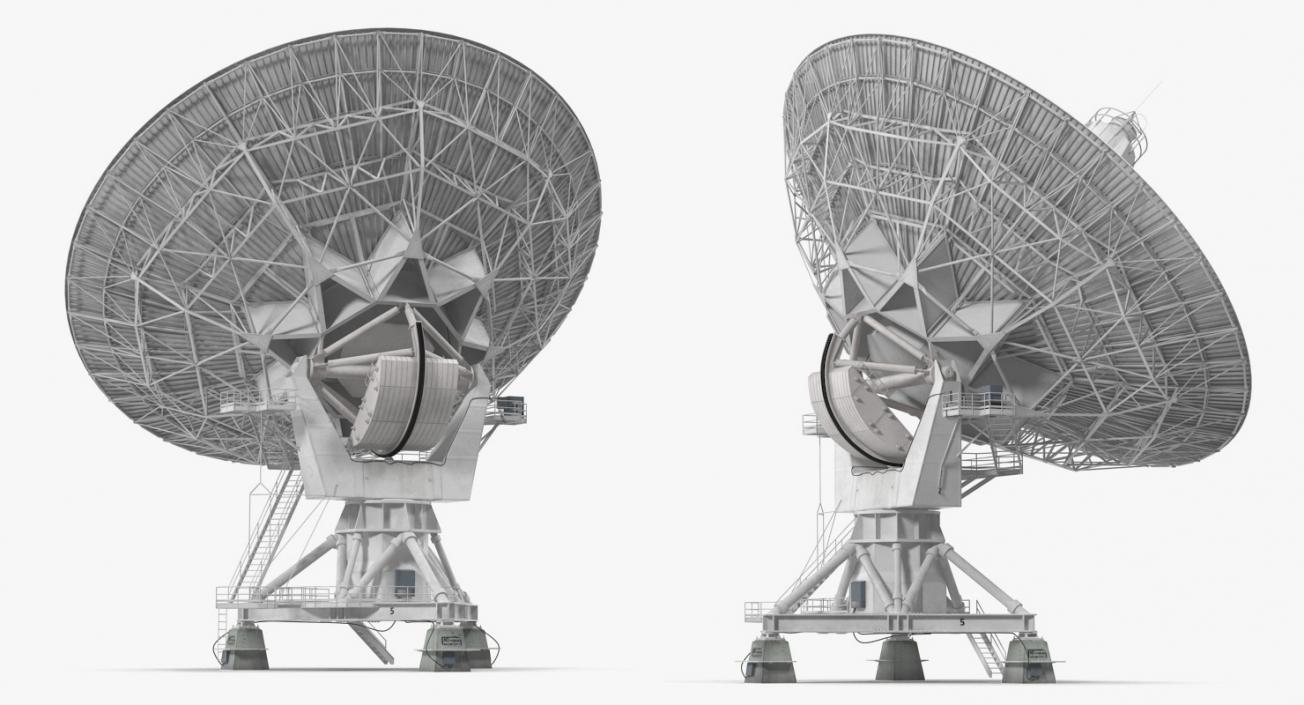 Big Satellite Antenna Rotate and Tilt Rigged 3D model