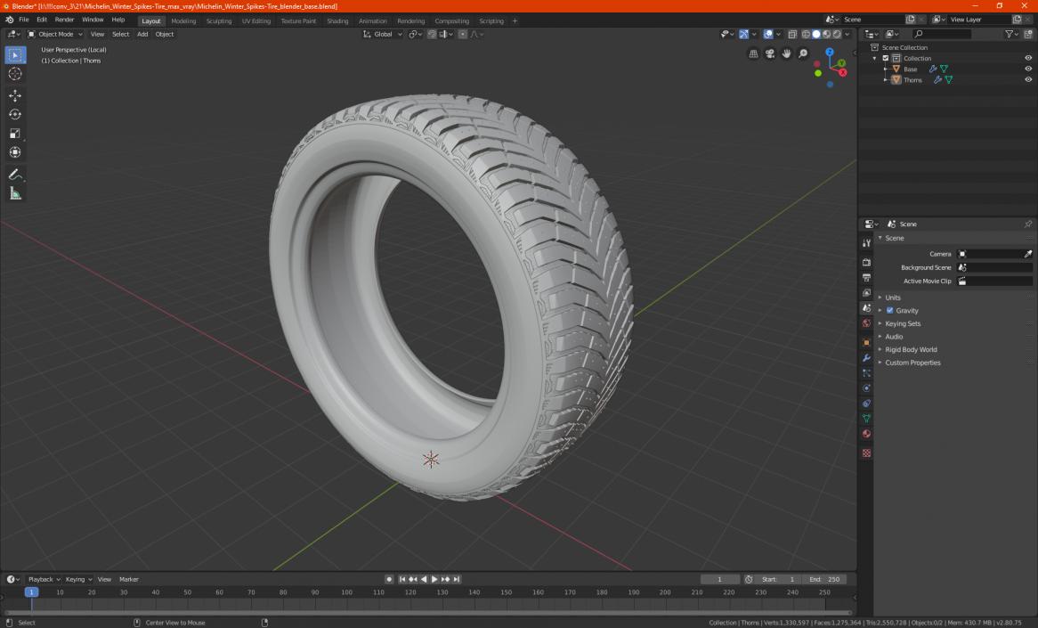Michelin Winter Spikes-Tire 3D