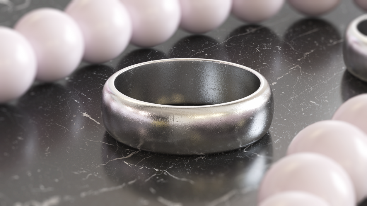Silver Wedding Ring 3D model