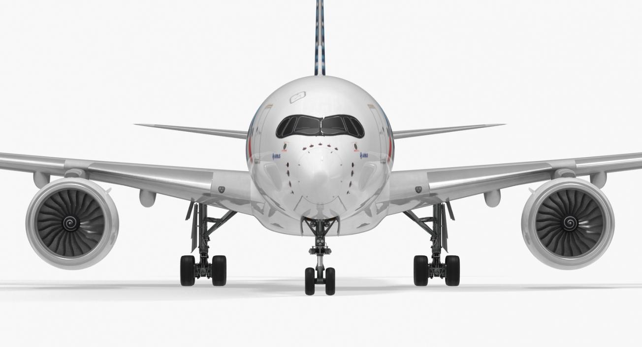 3D model Airbus A350-900 American Airlines Rigged