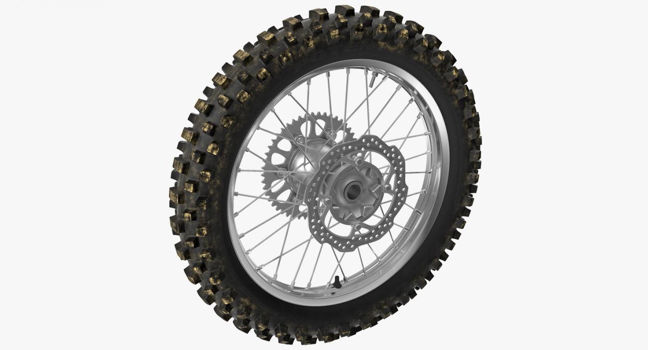 3D Motocross Motorcycle Rear Wheel
