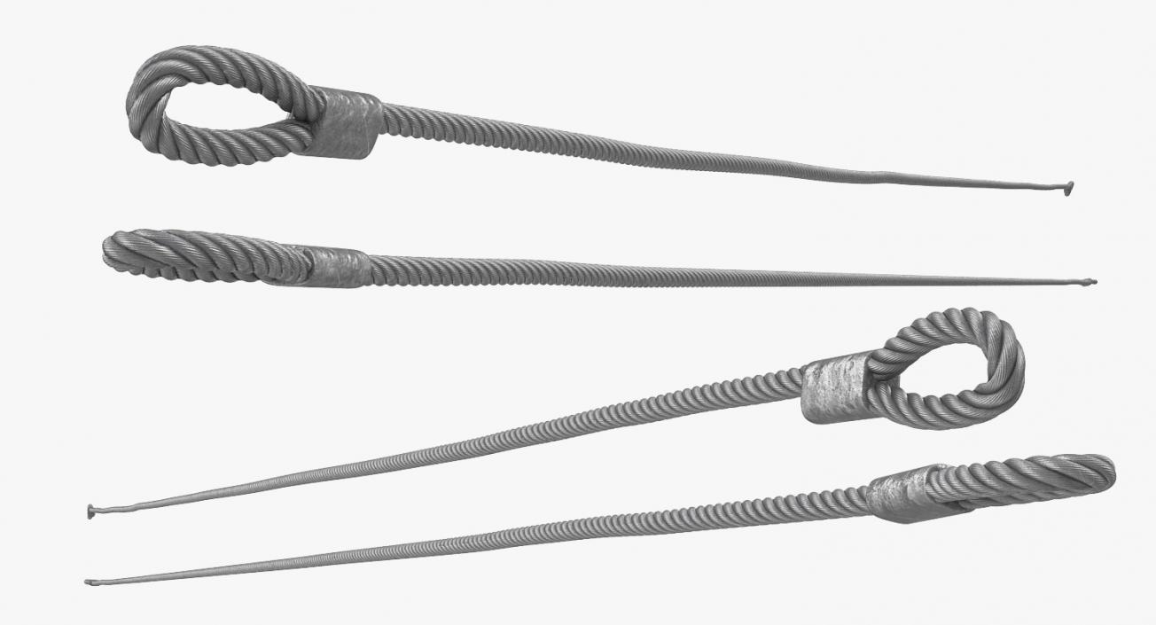 3D Steel Wire Rope 3m model