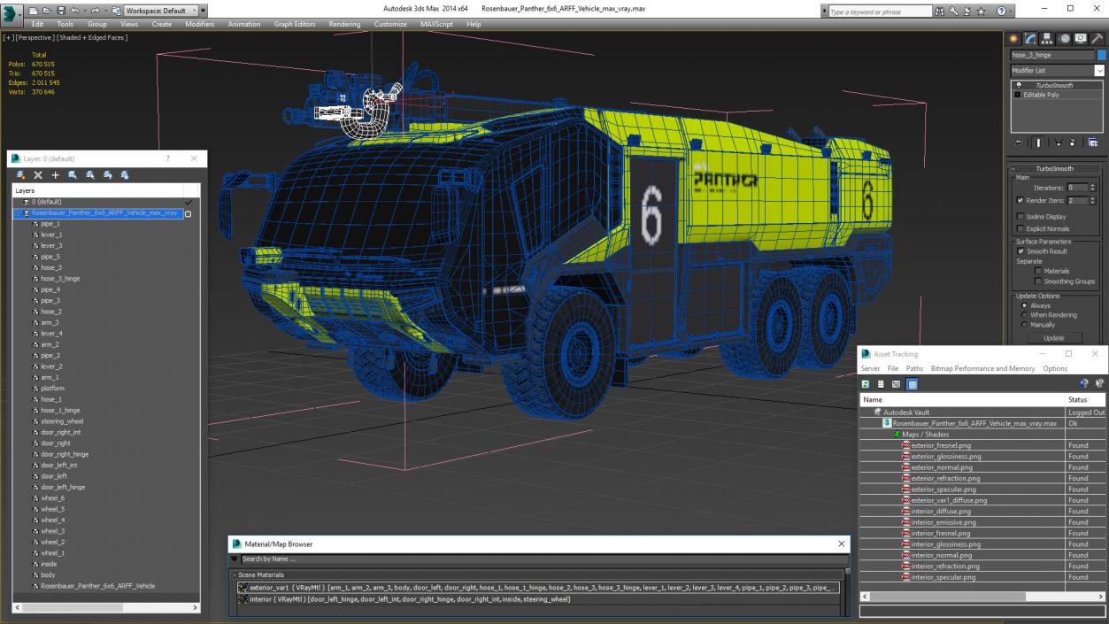 3D model Rosenbauer Panther 6x6 ARFF Vehicle