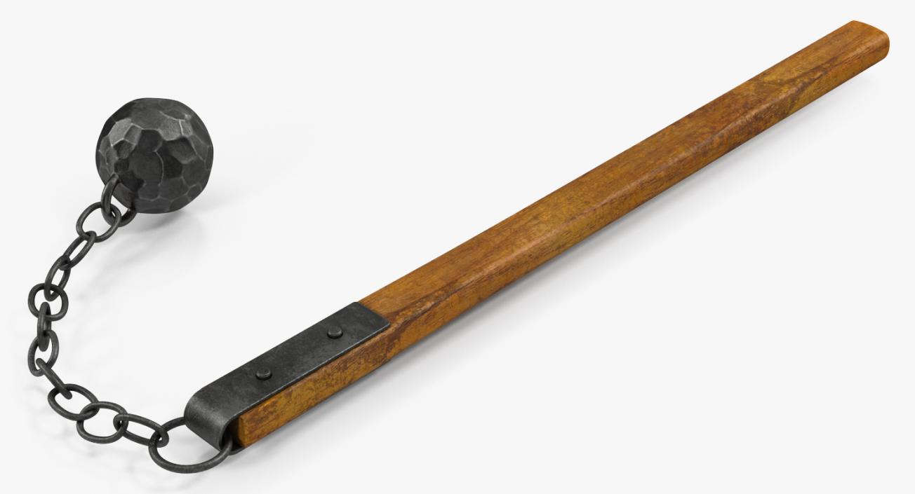 Medieval Flail with Ball and Chain 3D model